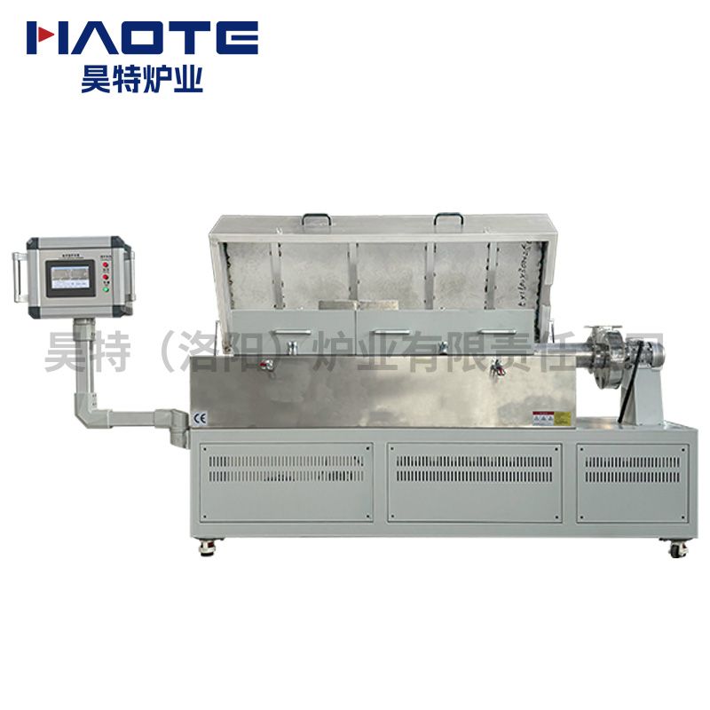  管式爐直徑60+90，橢圓形管子，加熱區(qū)1300，包含抽風機+不銹鋼罩